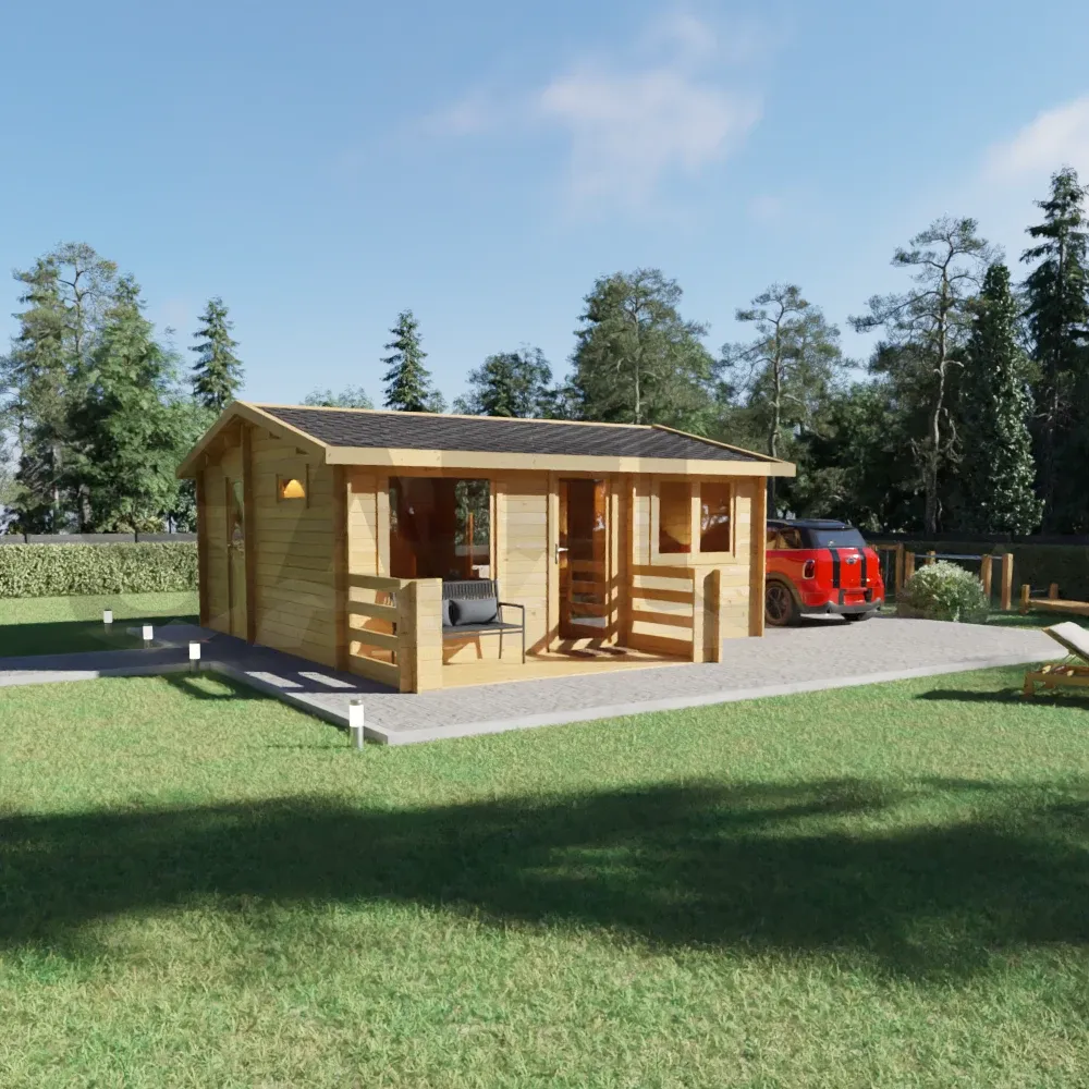 Arona 5.95×6.7 m – wooden cabin, 36.6 m², 3 rooms