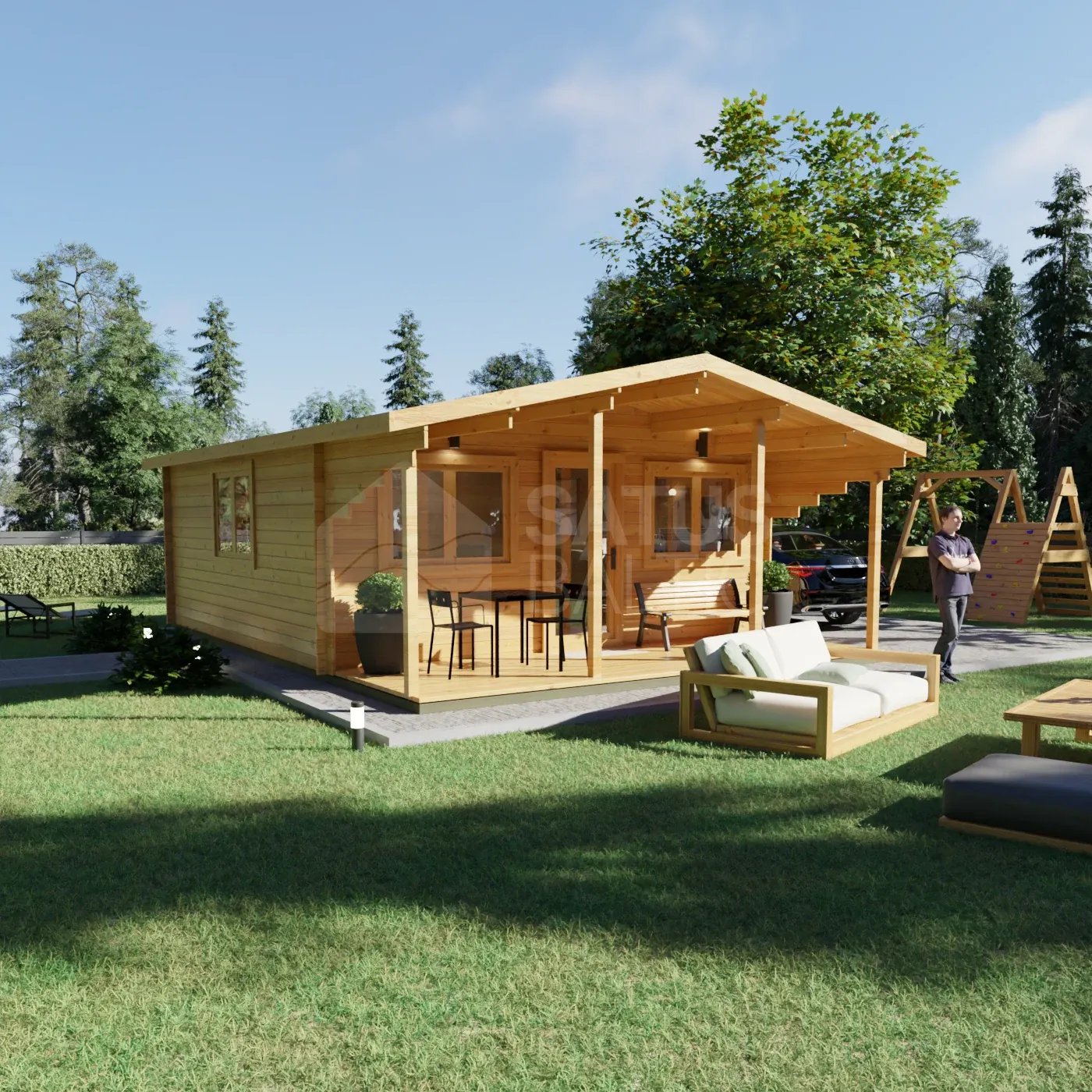 Avila 5.95×7.7 m – wooden cabin, 45.8 m², 1 room