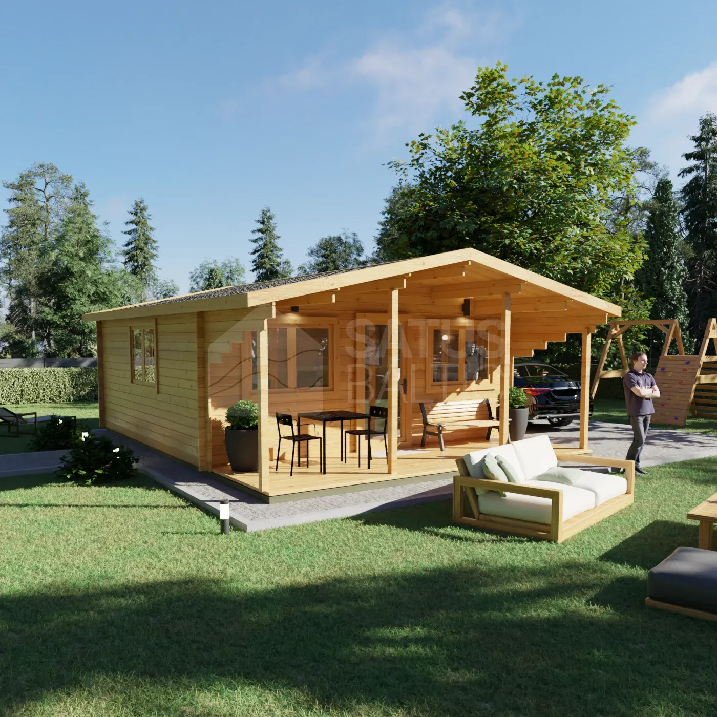 Avila 5.95×7.7 m – wooden cabin, 45.8 m², 1 room