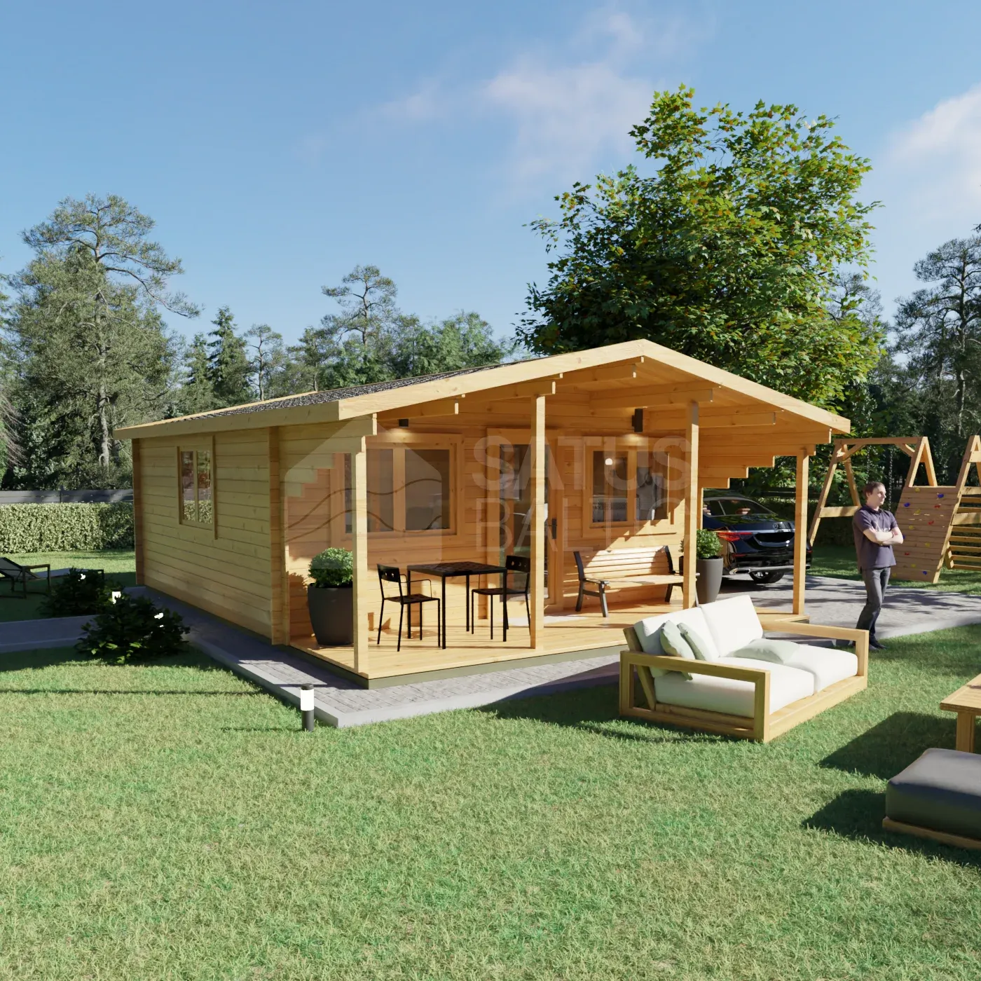 Avila 5.95×7.7 m – wooden cabin, 45.8 m², 1 room