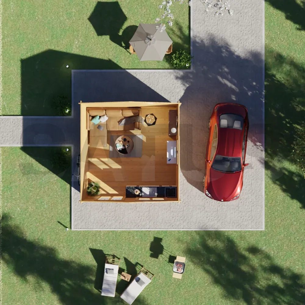 Brenzo 5.95×5.95 m – wooden cabin, 35.4 m², 1 room – photo 5