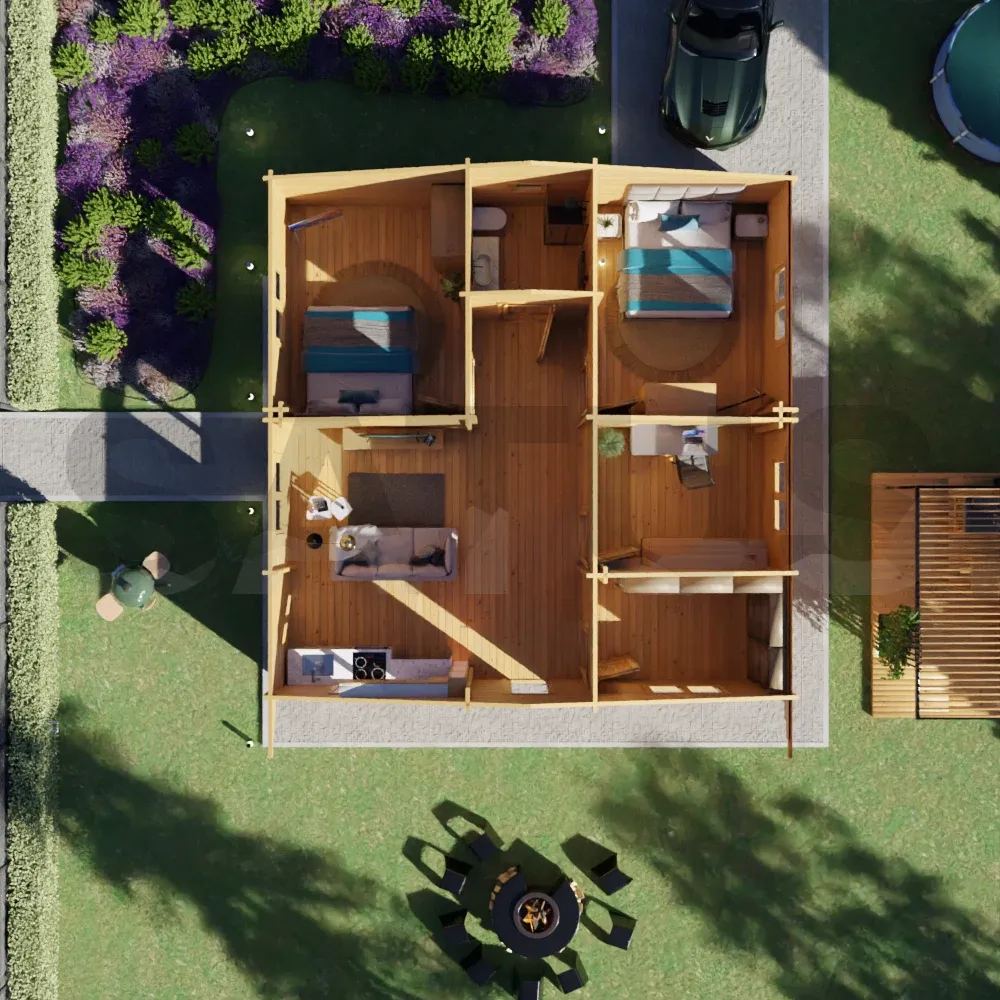 Cadiz 9×9 m – wooden cabin, 81 m², 6 rooms – photo 5