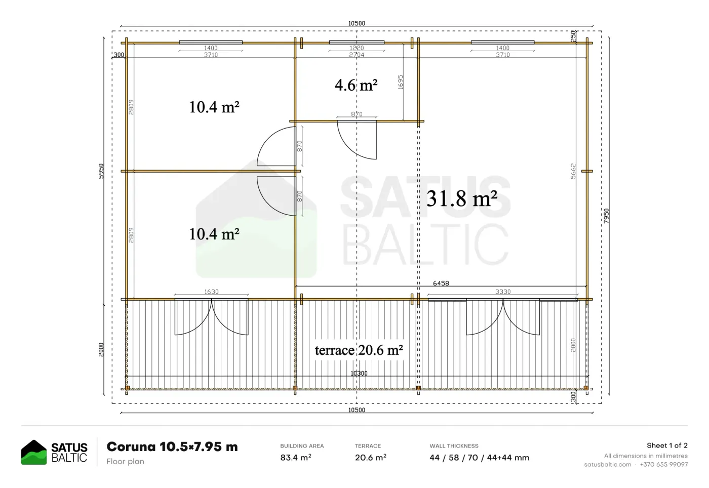 Coruna 10.5×7.95 m – Product plans 1/2