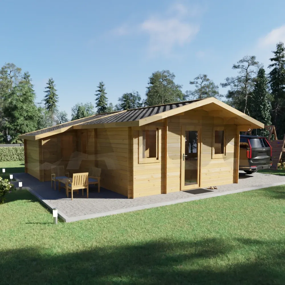 Ibiza 6.5×7.8 m – wooden cabin, 44 m², 4 rooms
