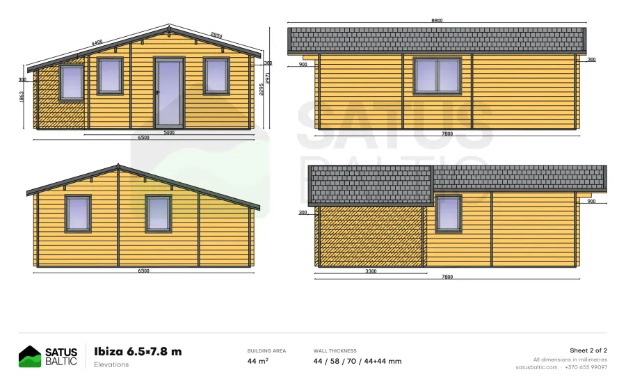 Ibiza 6.5×7.8 m – Product plans 2/2