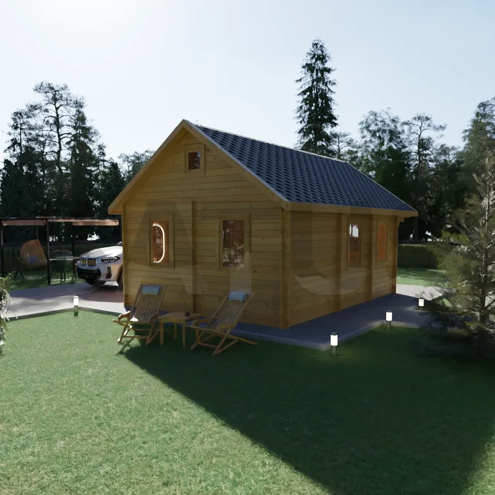 Lareda 4.5x5.95 m – medinis namelis, 26.8 m², 4 patalpos – nuotrauka 2