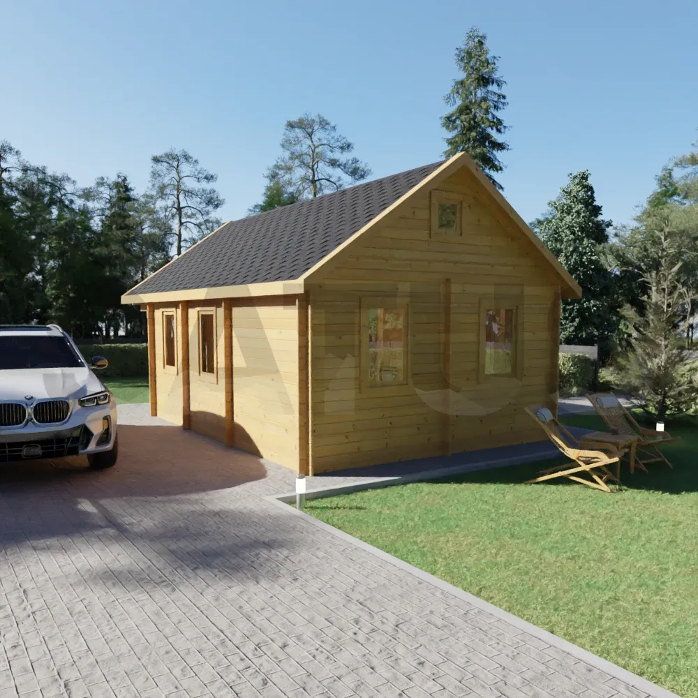 Lareda 4.5x5.95 m – medinis namelis, 26.8 m², 4 patalpos – nuotrauka 3