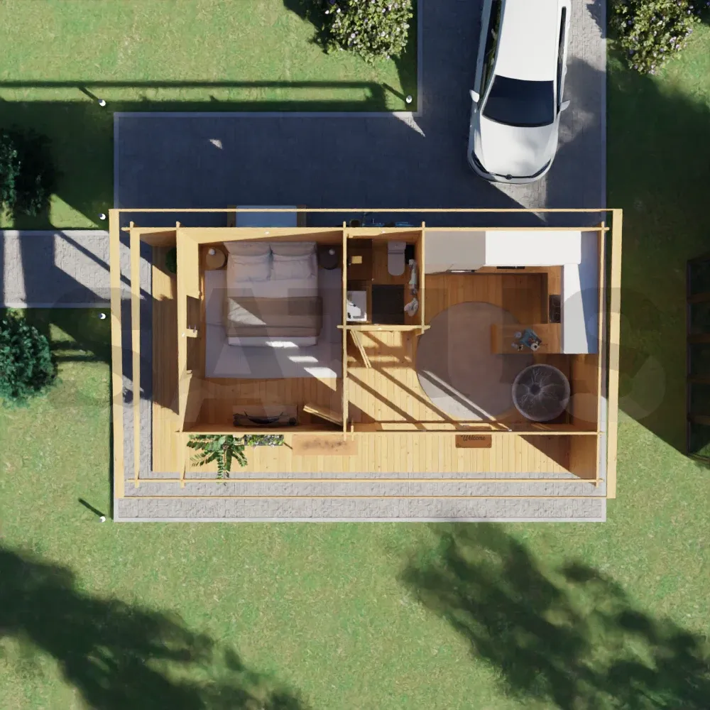 Marbella 8.9×4.9 m – medinis namelis, 43.6 m², 3 patalpos – nuotrauka 5