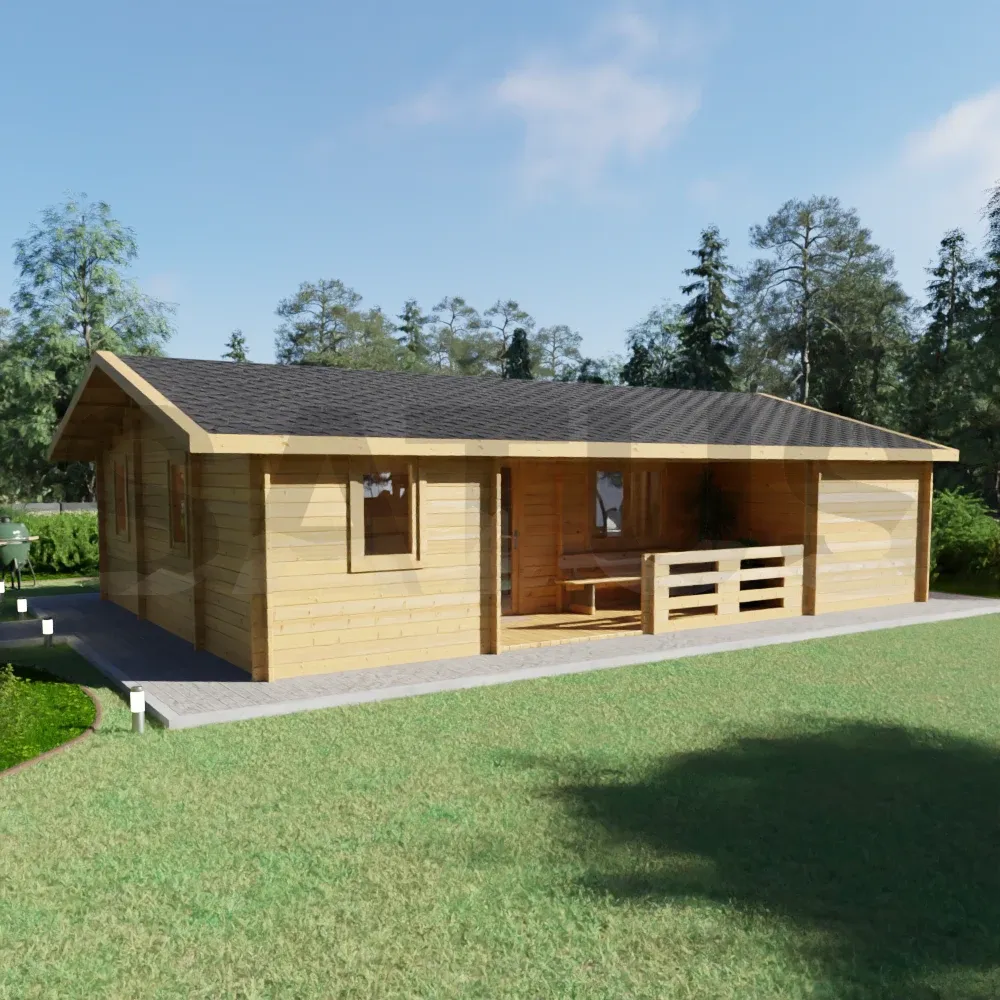 Roma 10.2×7 m – wooden cabin, 71.4 m², 5 rooms