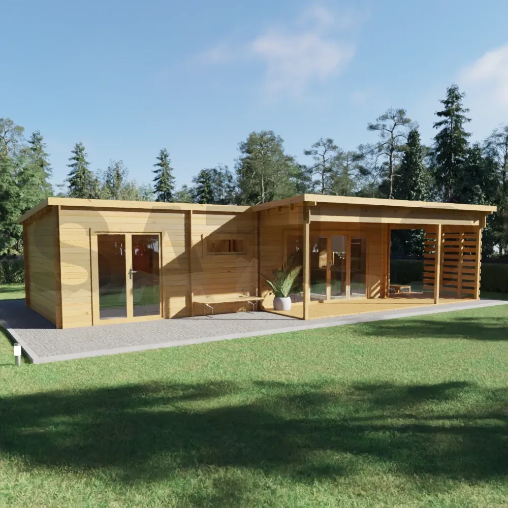 Sevilla 12.33×6.29 m – wooden cabin, 67.4 m², 3 rooms