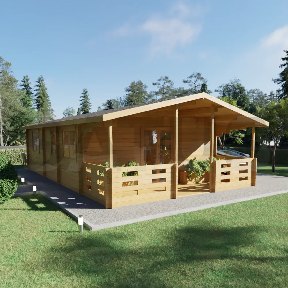 Terrasa 5.95×10 m – wooden cabin, 59.5 m², 4 rooms