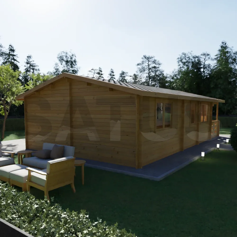 Terrasa 5.95×10 m – medinis namelis, 59.5 m², 4 patalpos – nuotrauka 2