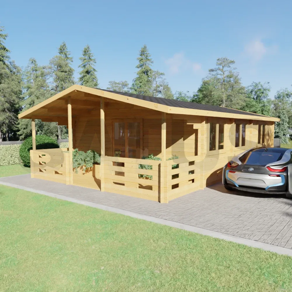Terrasa 5.95×10 m – medinis namelis, 59.5 m², 4 patalpos – nuotrauka 4