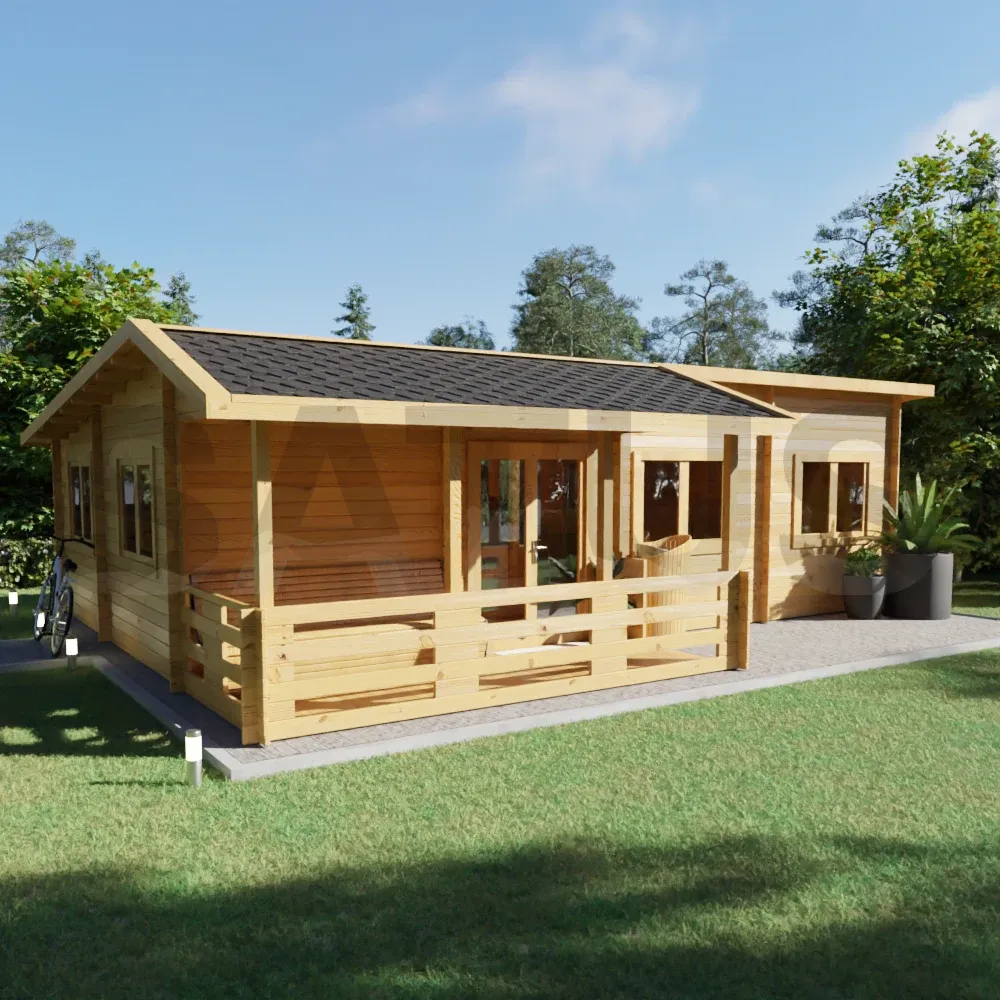 Valencia 6.9×10 m – wooden cabin, 59.5 m², 5 rooms