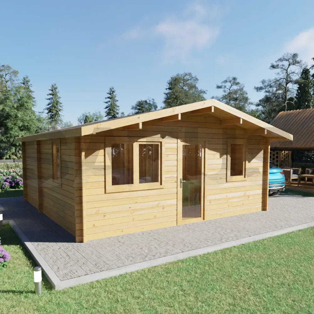 Vasto 5.95×5.95 m – wooden cabin, 35.4 m², 4 rooms